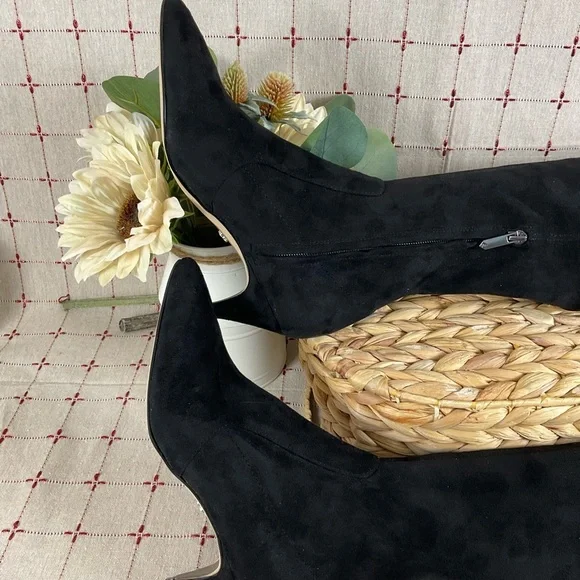 🧸HP🧸 Sam Edelman “Kristie” Over the Knee Boots Black Faux Suede Sz 7 NWOB - Picture 8 of 13